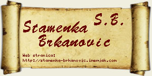 Stamenka Brkanović vizit kartica